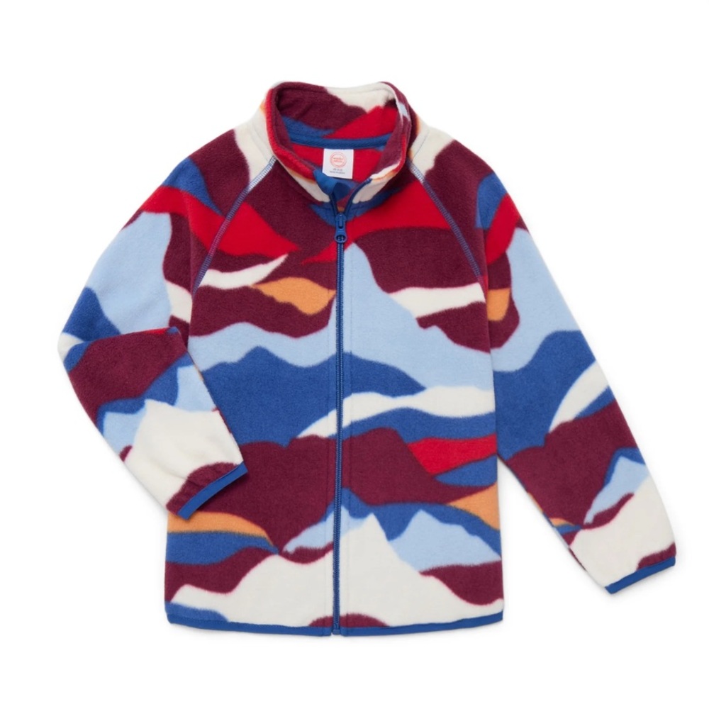 Microfleece Zip Jacket in Mountain Print Women’s XS/Kids XL (14-16)
